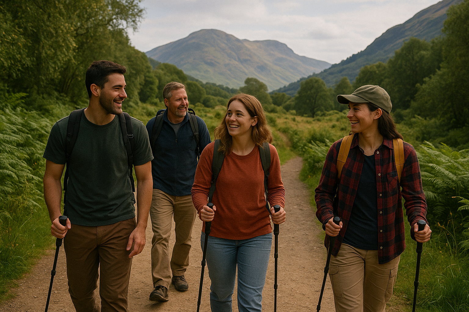 Hikers on a trail